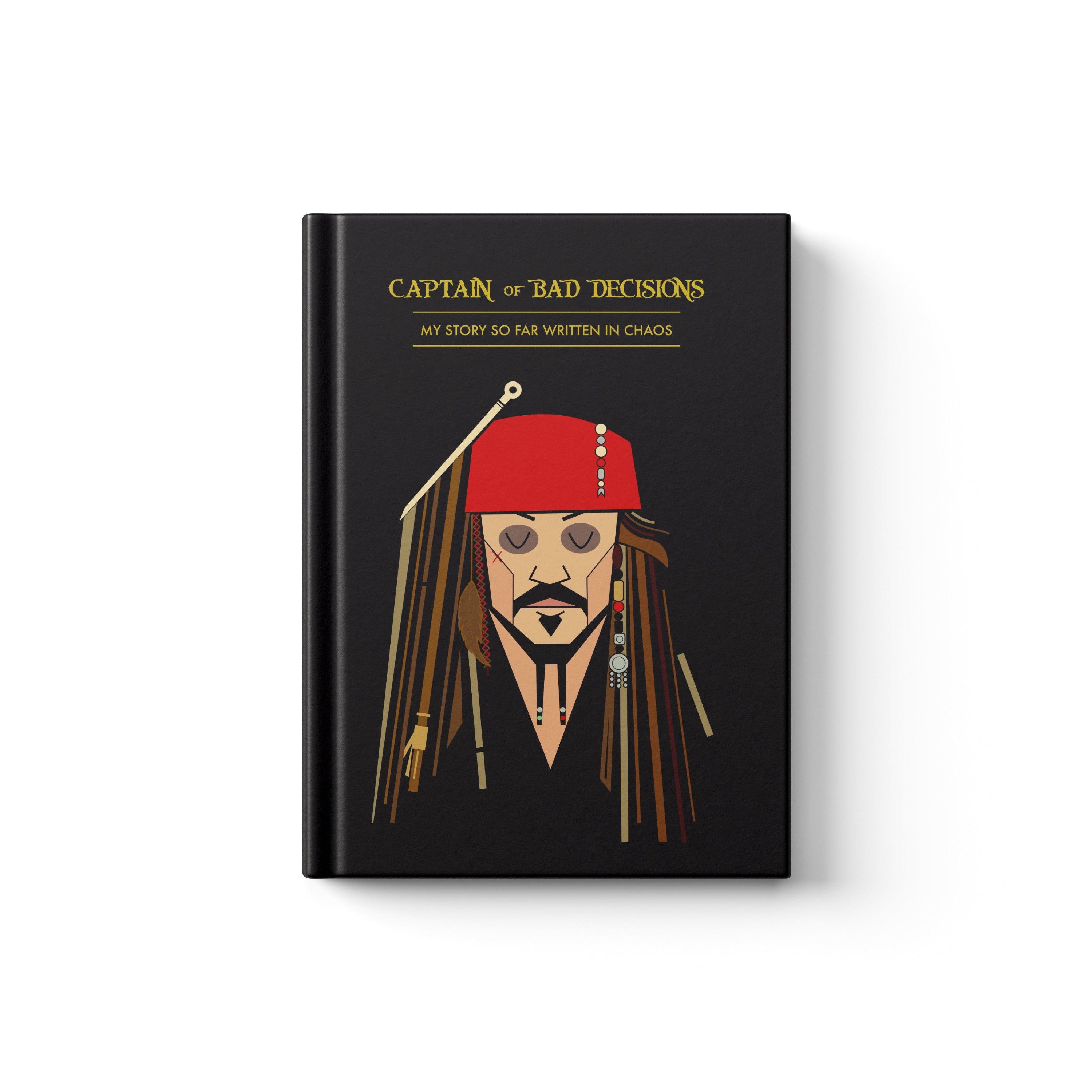 Pirates of the Caribbean inspired notebook cover with Jack Sparrow adventure design
