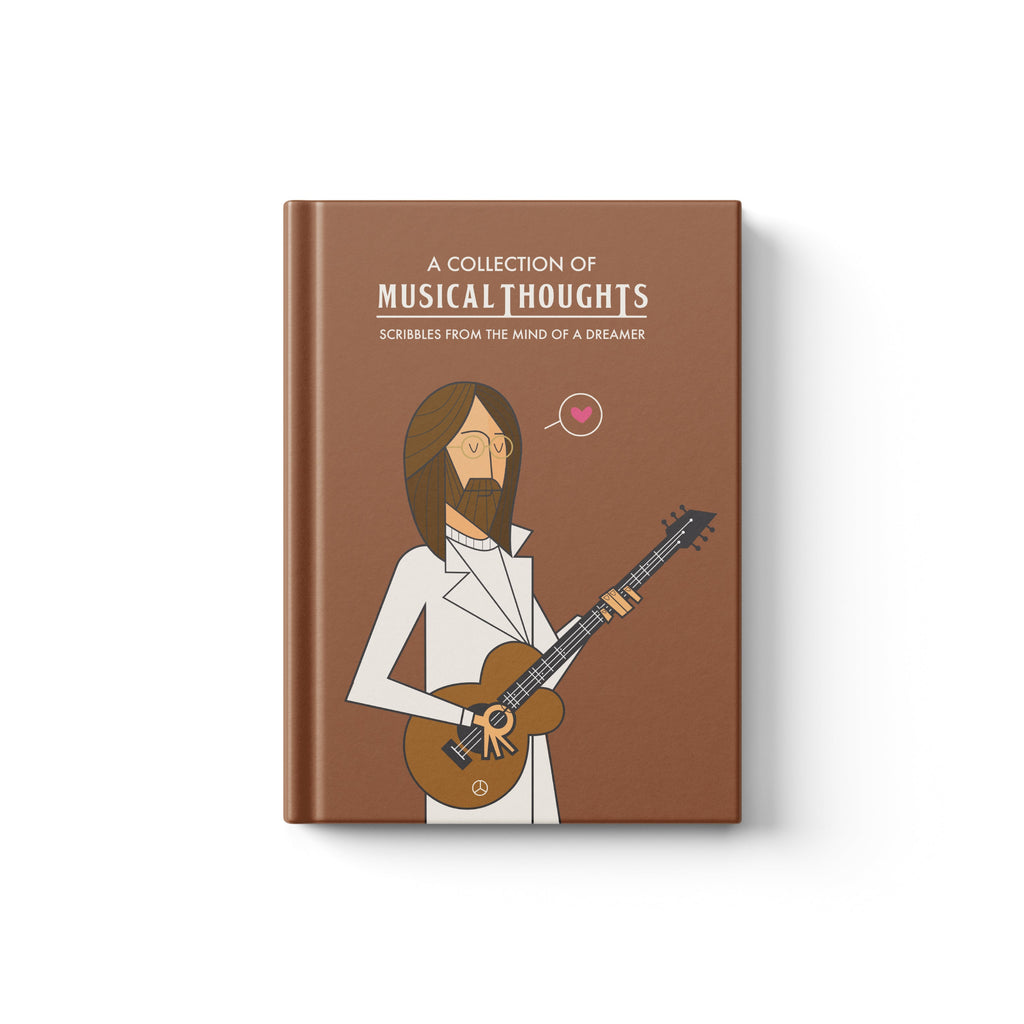 Notebook featuring John Lennon artwork illustration on cover page