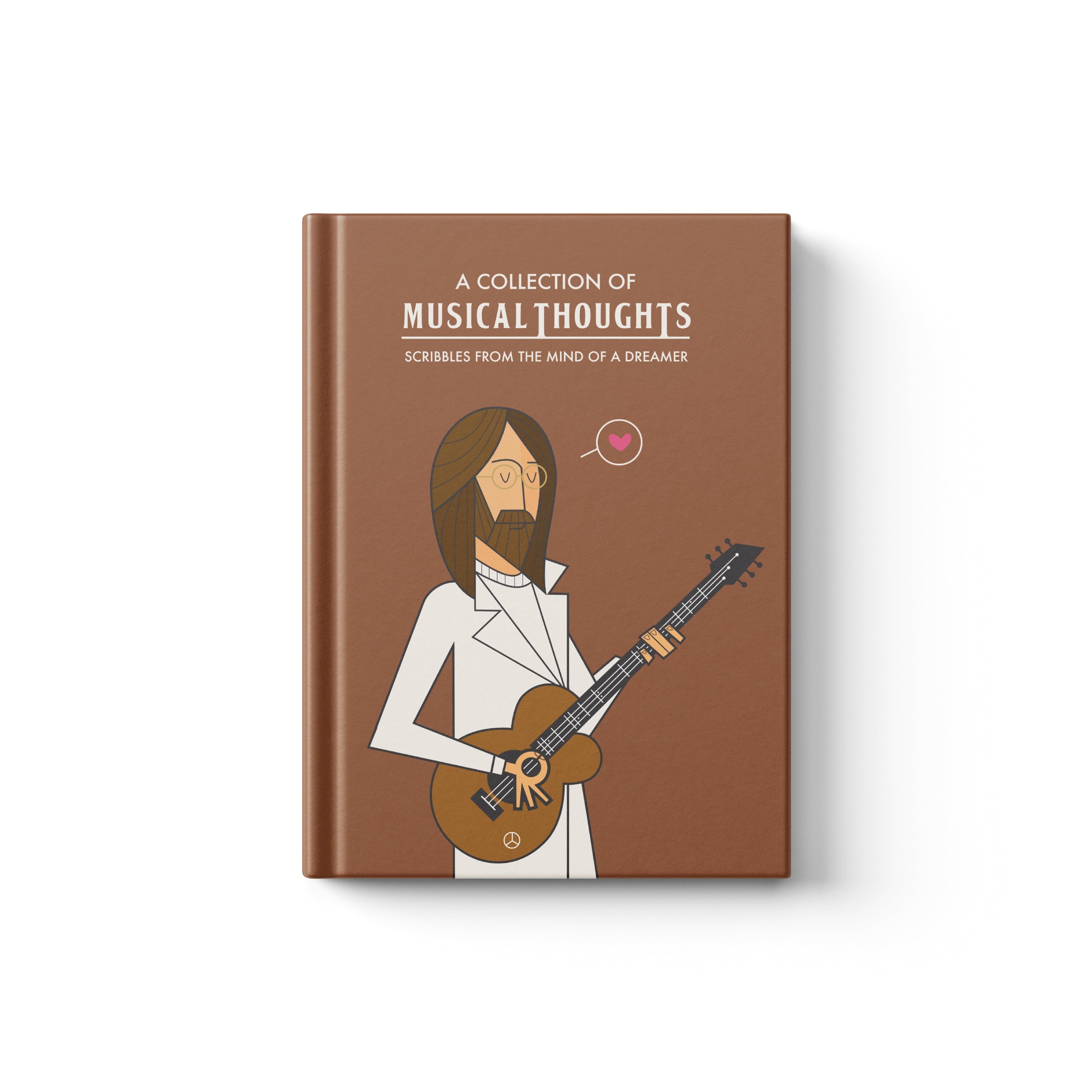 Notebook featuring John Lennon artwork illustration on cover page