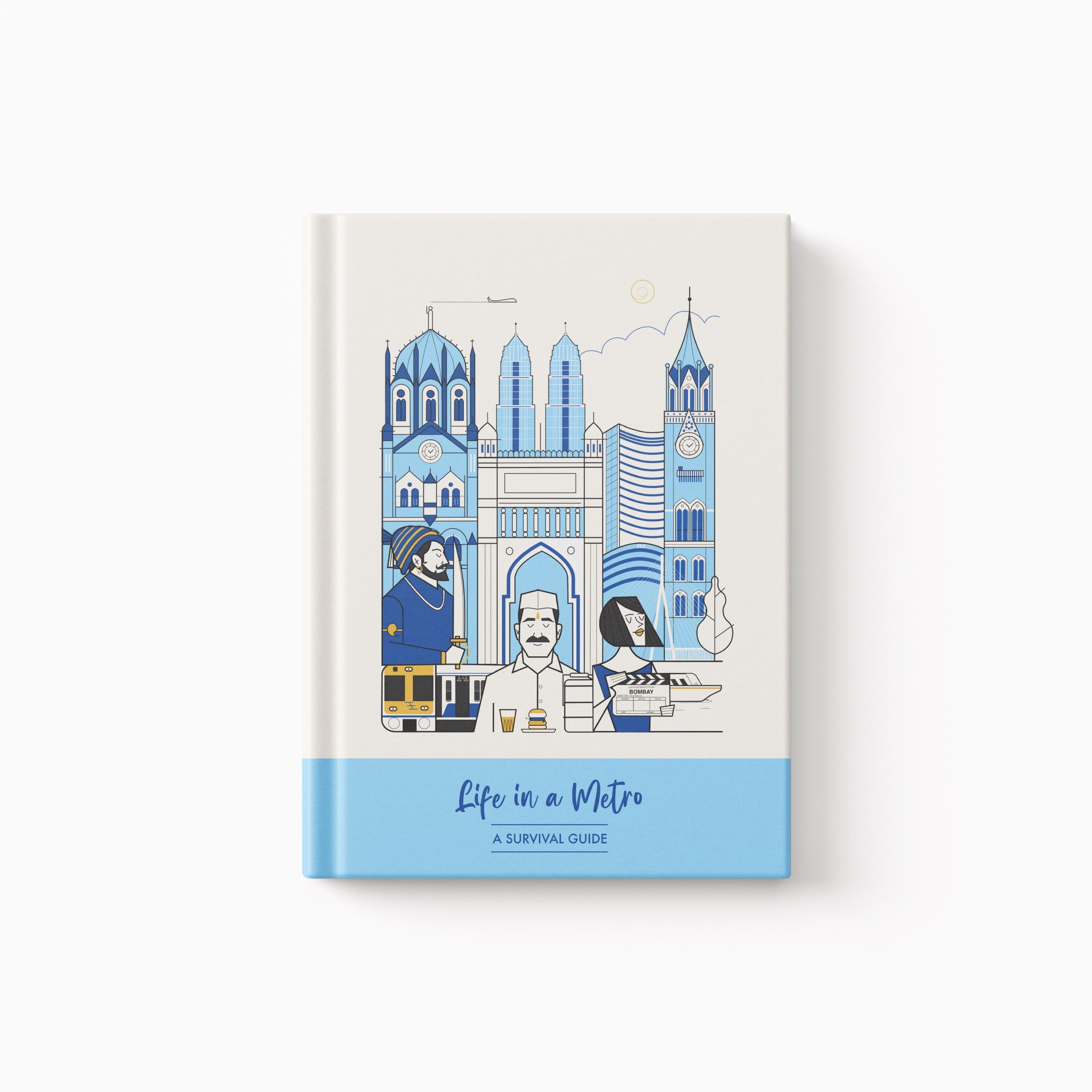 Book cover with illustrations of a cityscape and people, titled 'Life in a Metro'.