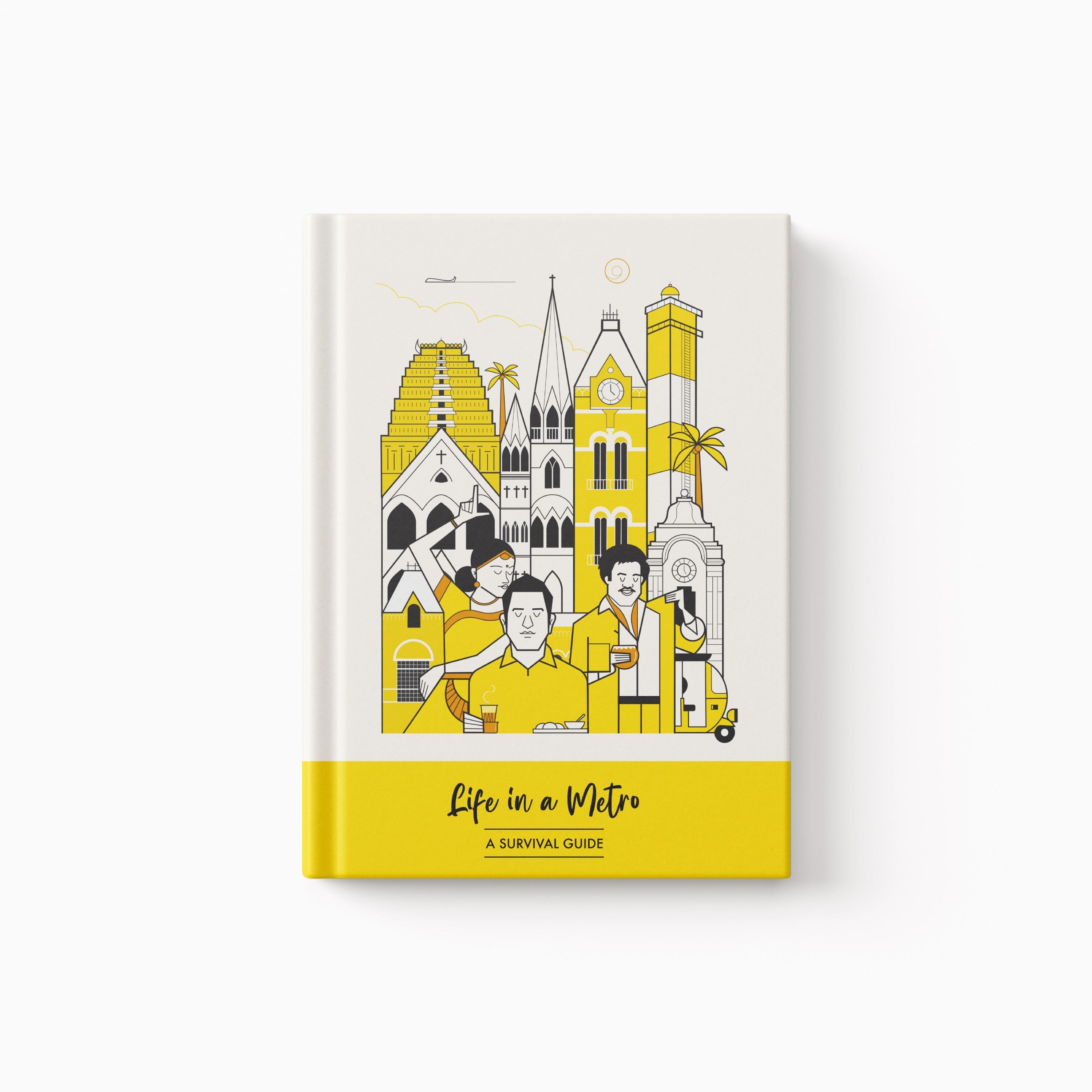 Book cover with illustration of people and buildings, titled 'Life in a Metro'.