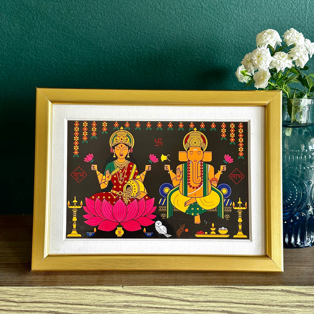 Lakshmi Ganesh Framed Art