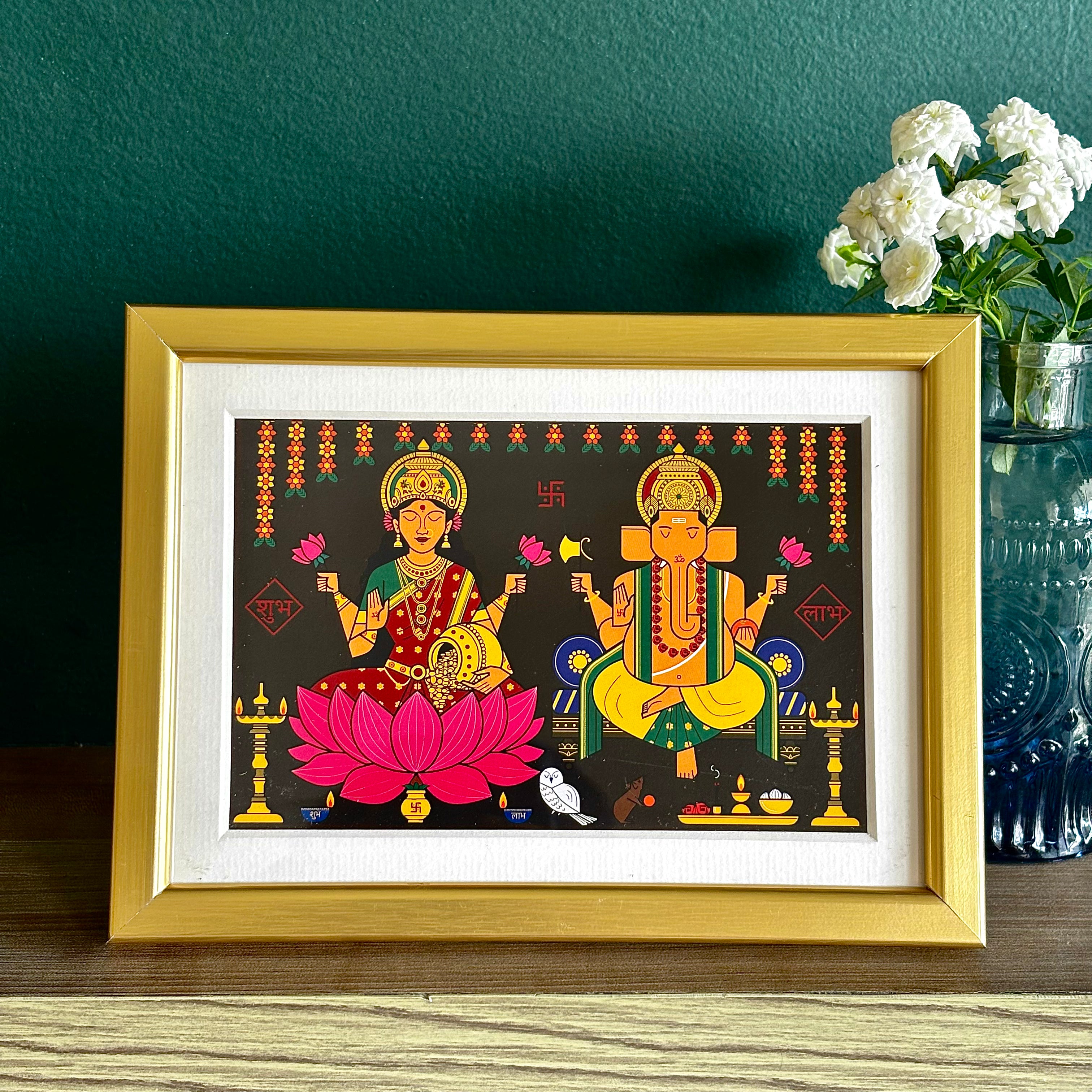Lakshmi Ganesh Framed Art