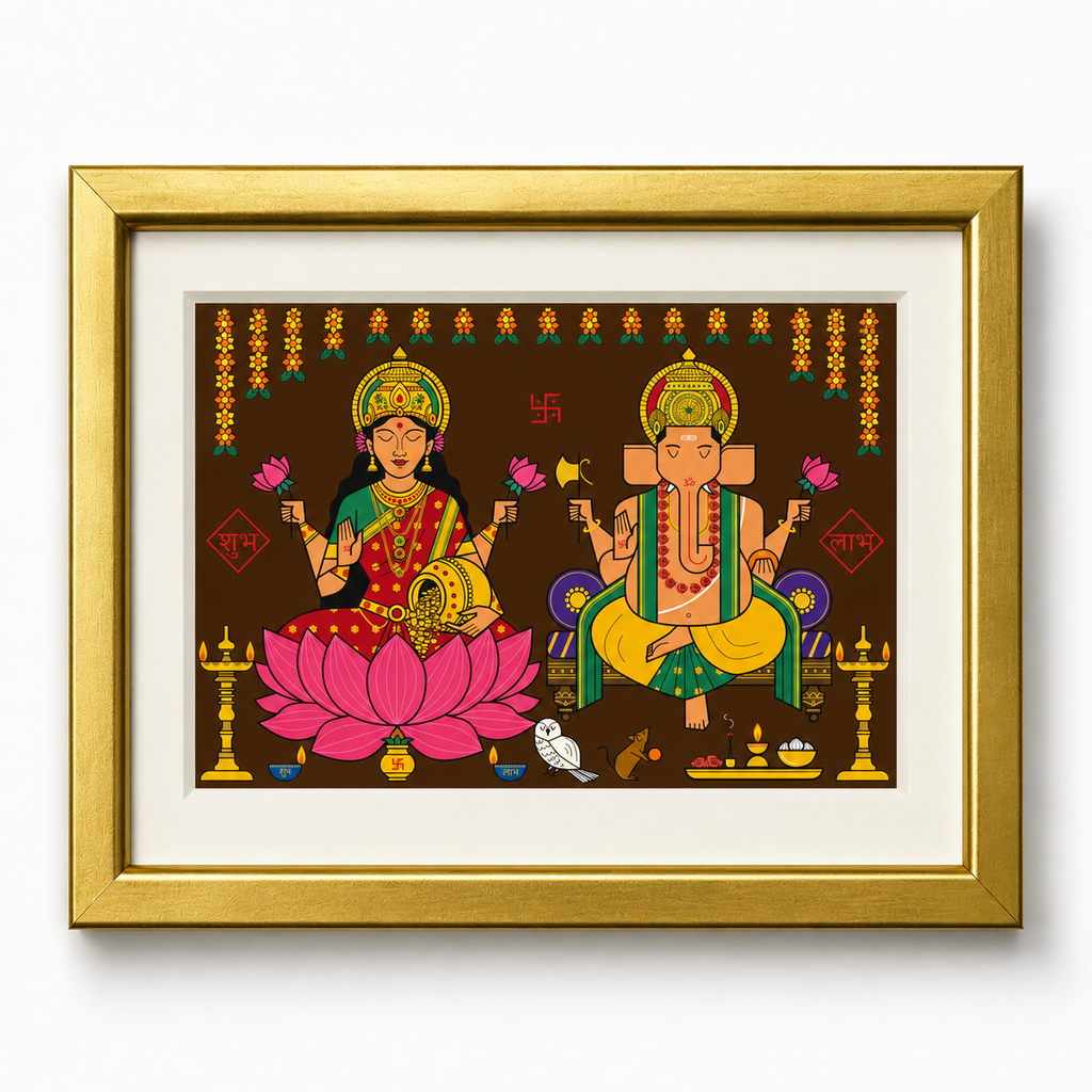 Lakshmi Ganesh Framed Art