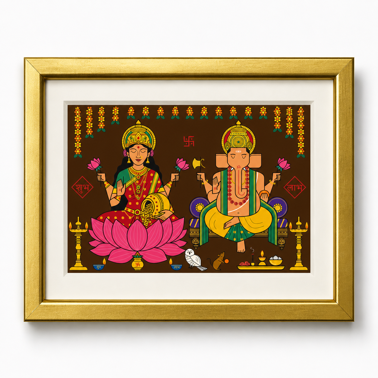 Lakshmi Ganesh Framed Art