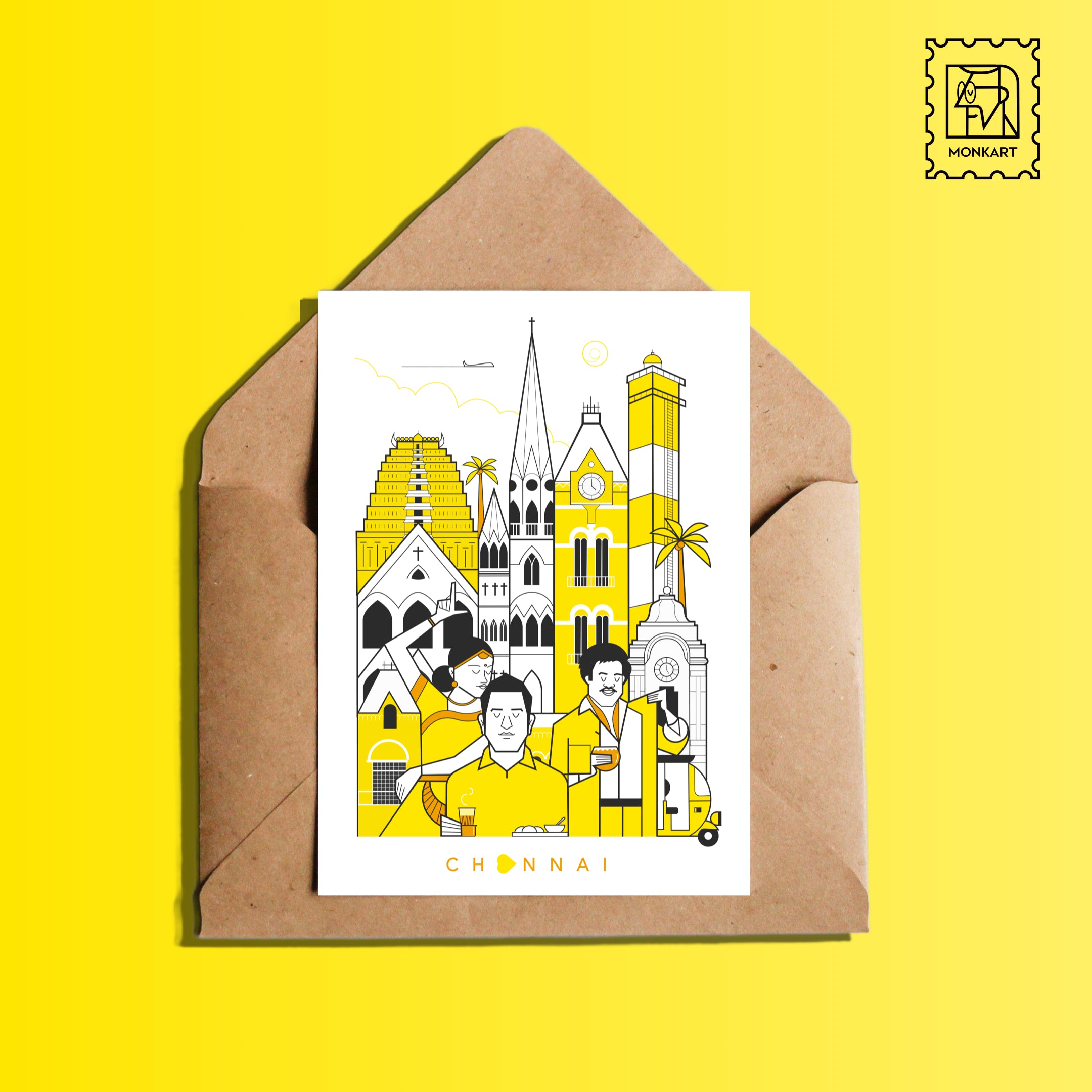 Postcard- Indian Cityscapes - monkart.co
