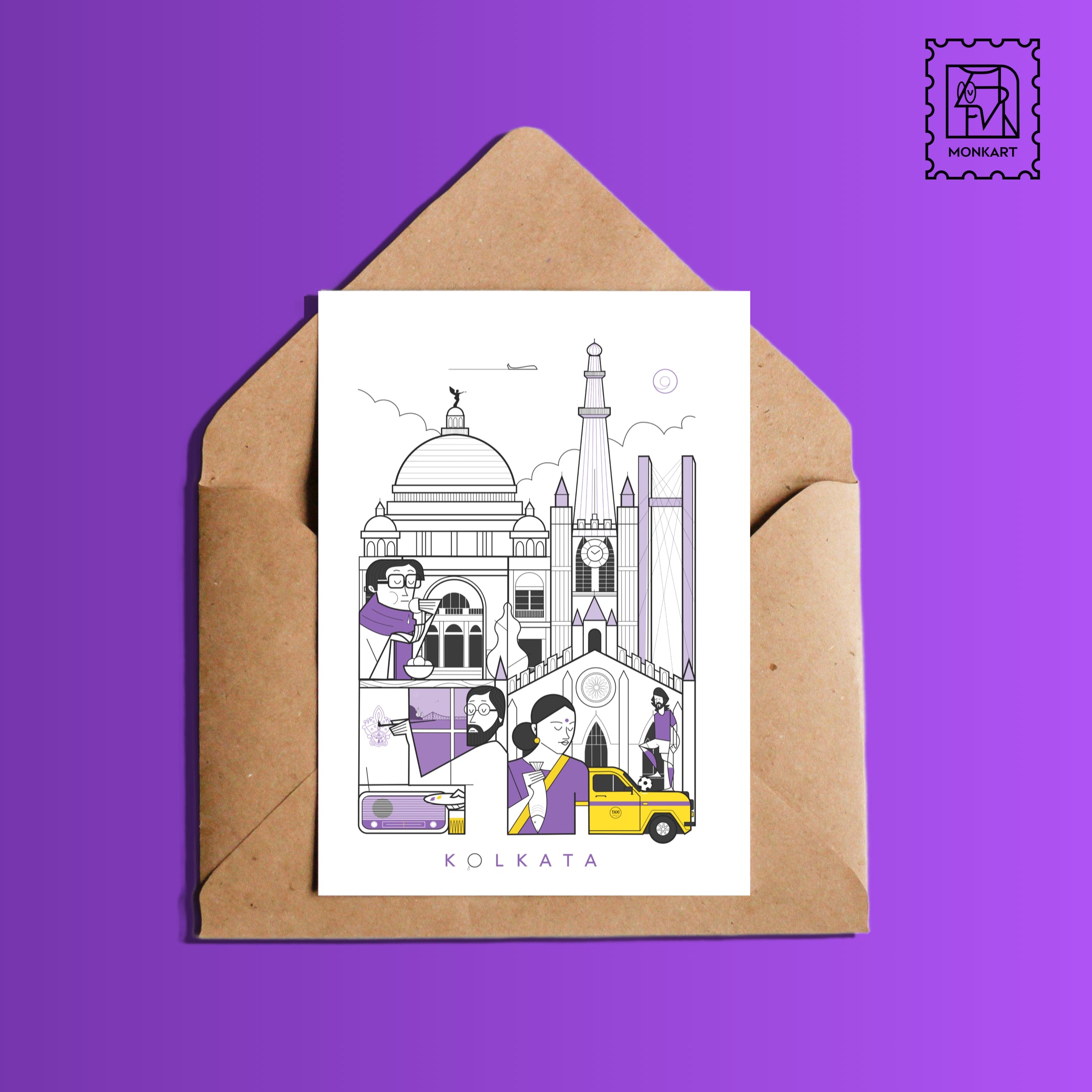 Postcard- Indian Cityscapes - monkart.co