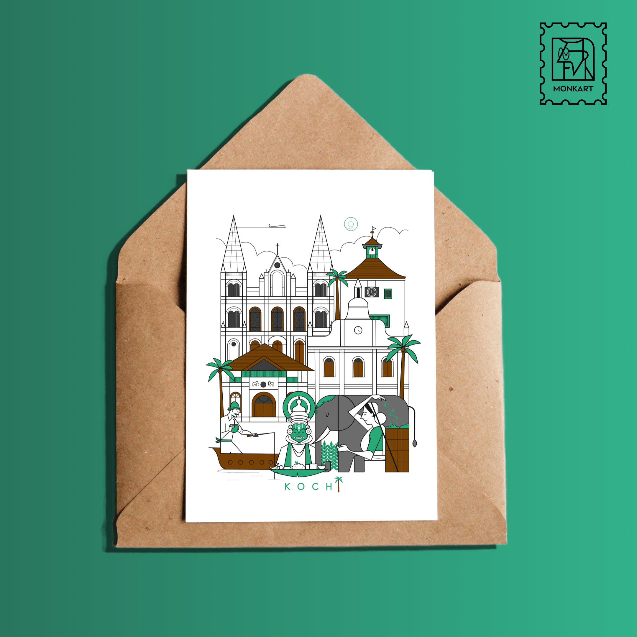 Postcard- Indian Cityscapes - monkart.co