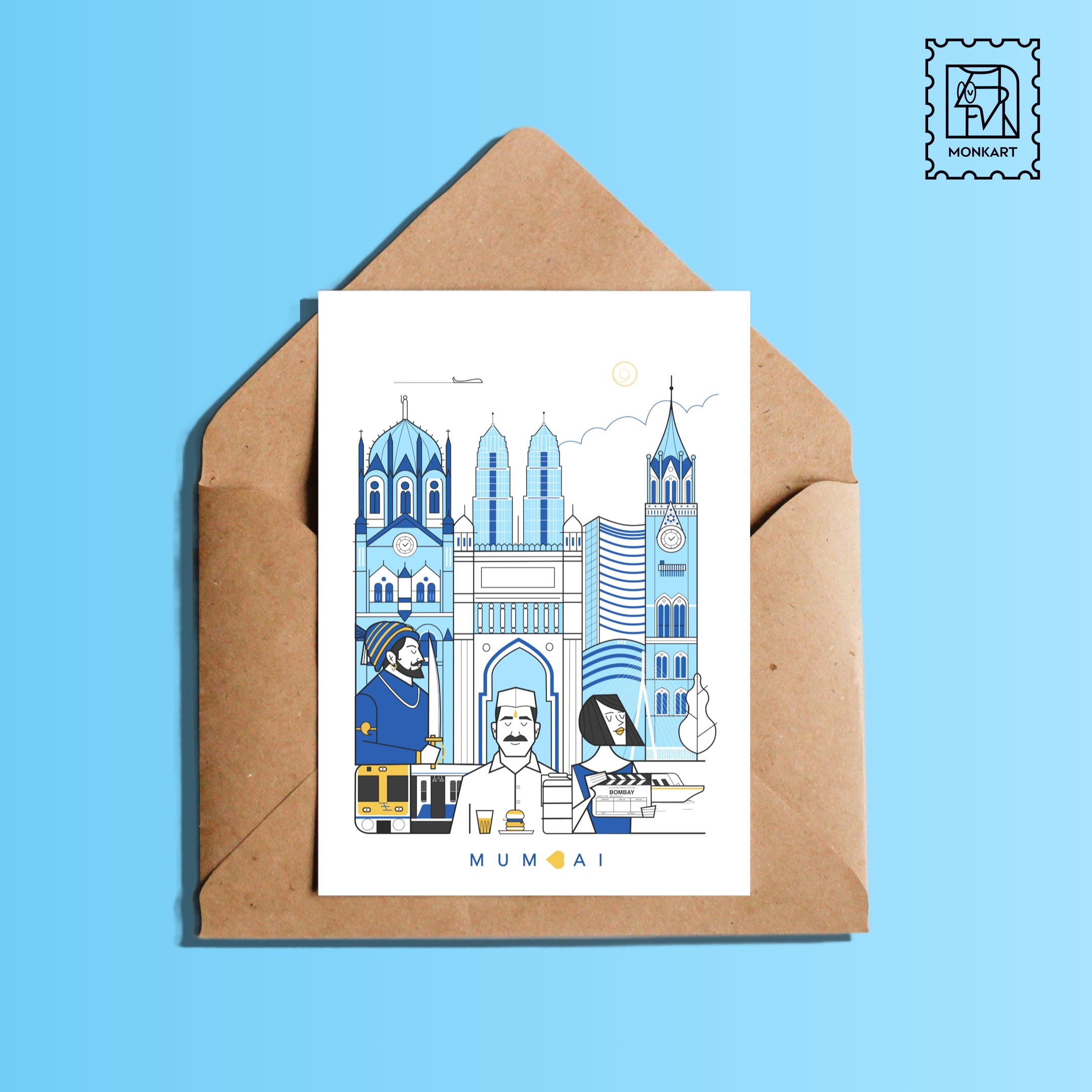 Postcard- Indian Cityscapes - monkart.co
