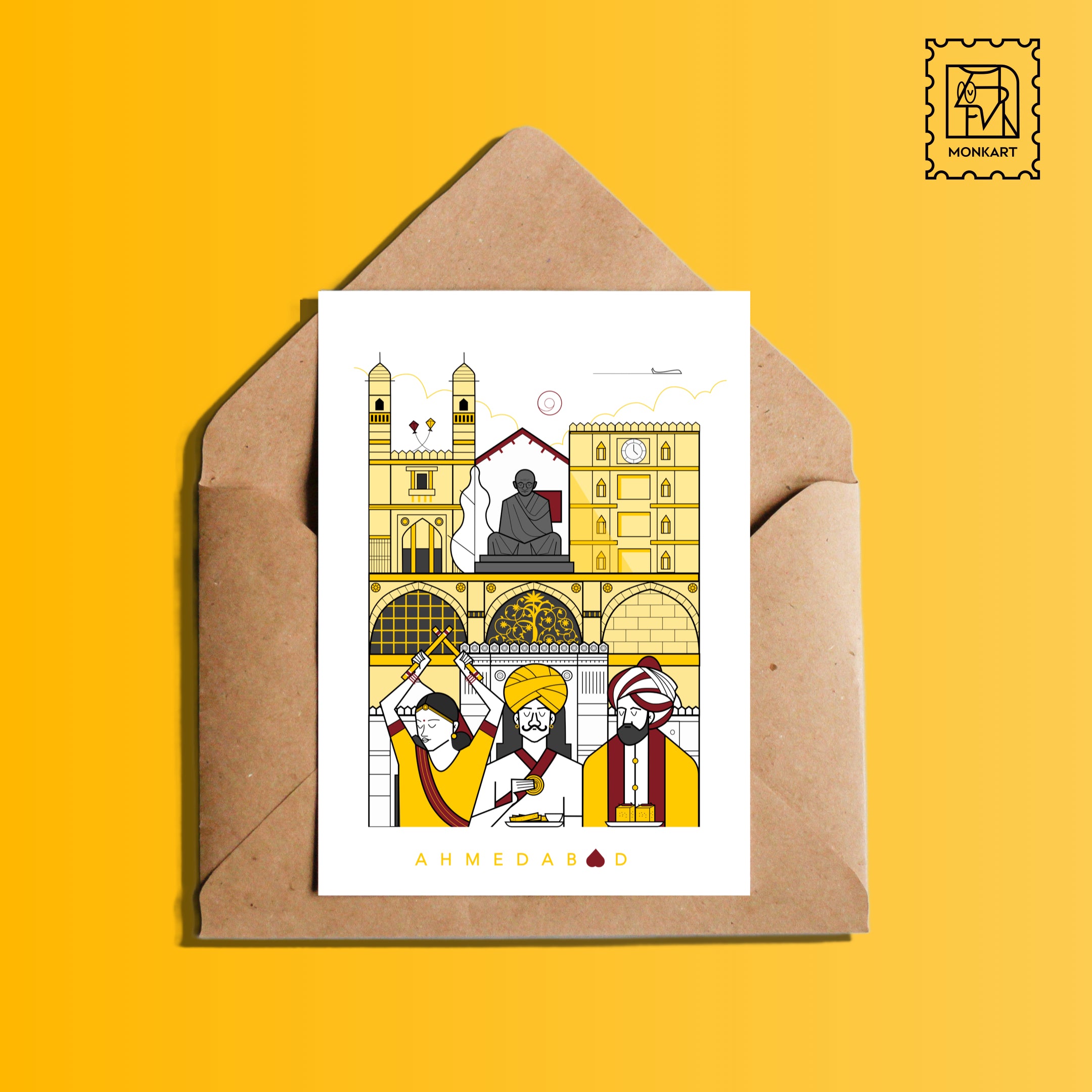 Postcard- Indian Cityscapes - monkart.co